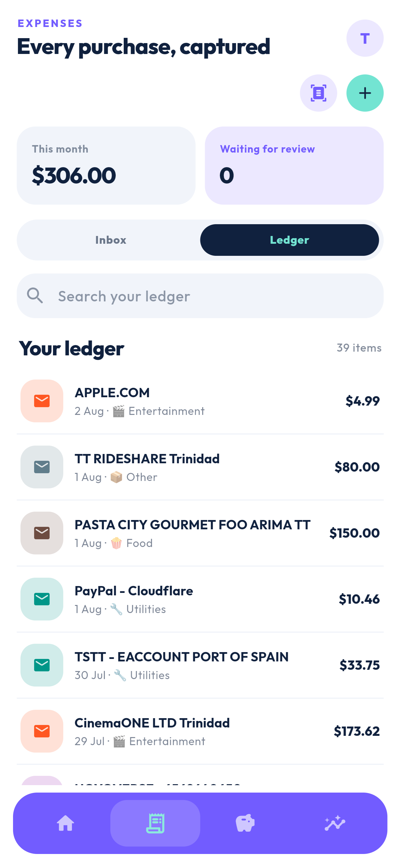 Reccurra ledger